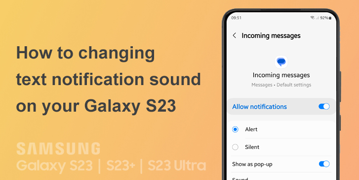 change text notification sound on galaxy s23
