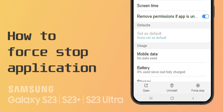 force stop apps on galaxy s23